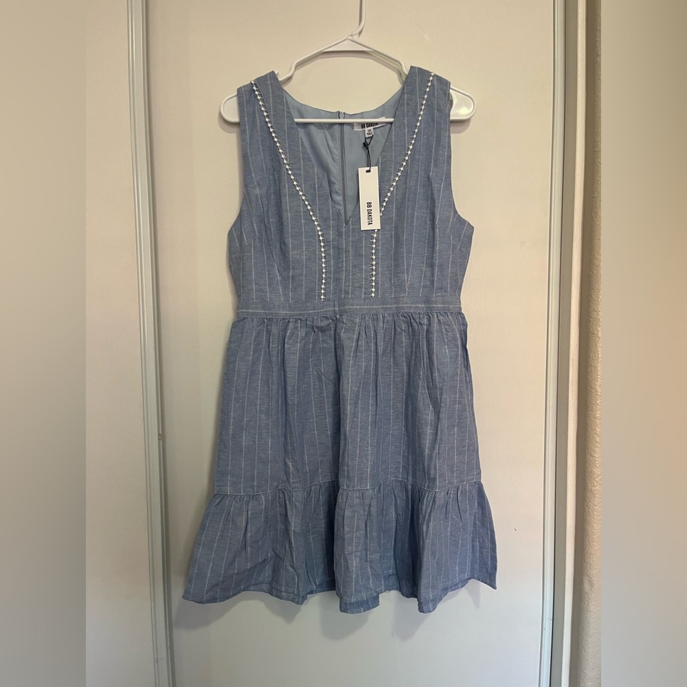 B B Dakota‎ Light Denim Cotton Dress Size 10 - Picture 2 of 9